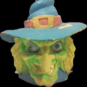 Vintage Lighted Blue Witch Foam Halloween Blow Mold 1993